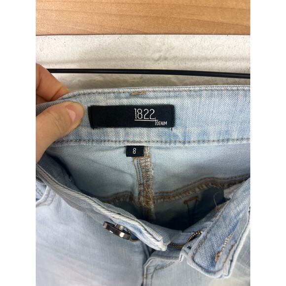 1822 Denim Women's Light Wash Slim Fit Skinny Jeans Mid Rise Stretch Blue Size 8 - Picture 2 of 5